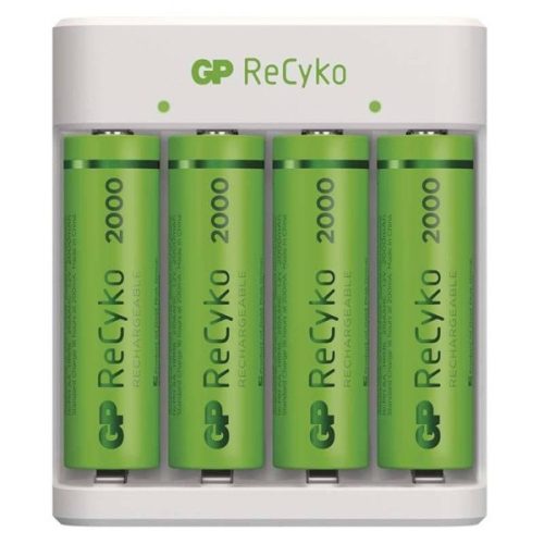 GP Eco E411 Akkutöltő + 4×AA GP ReCyko 2000