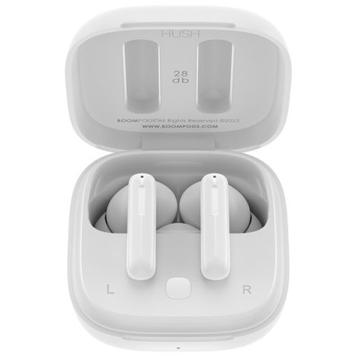 Boompods Bassline Hush aktív zajszűrős True Wireless Bluetooth fehér fülhallgató